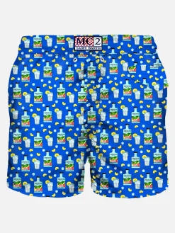 Herren-Badeshorts aus leichtem Stoff mit Gin-Print | PORTOFINO DRY GIN SONDEREDITION