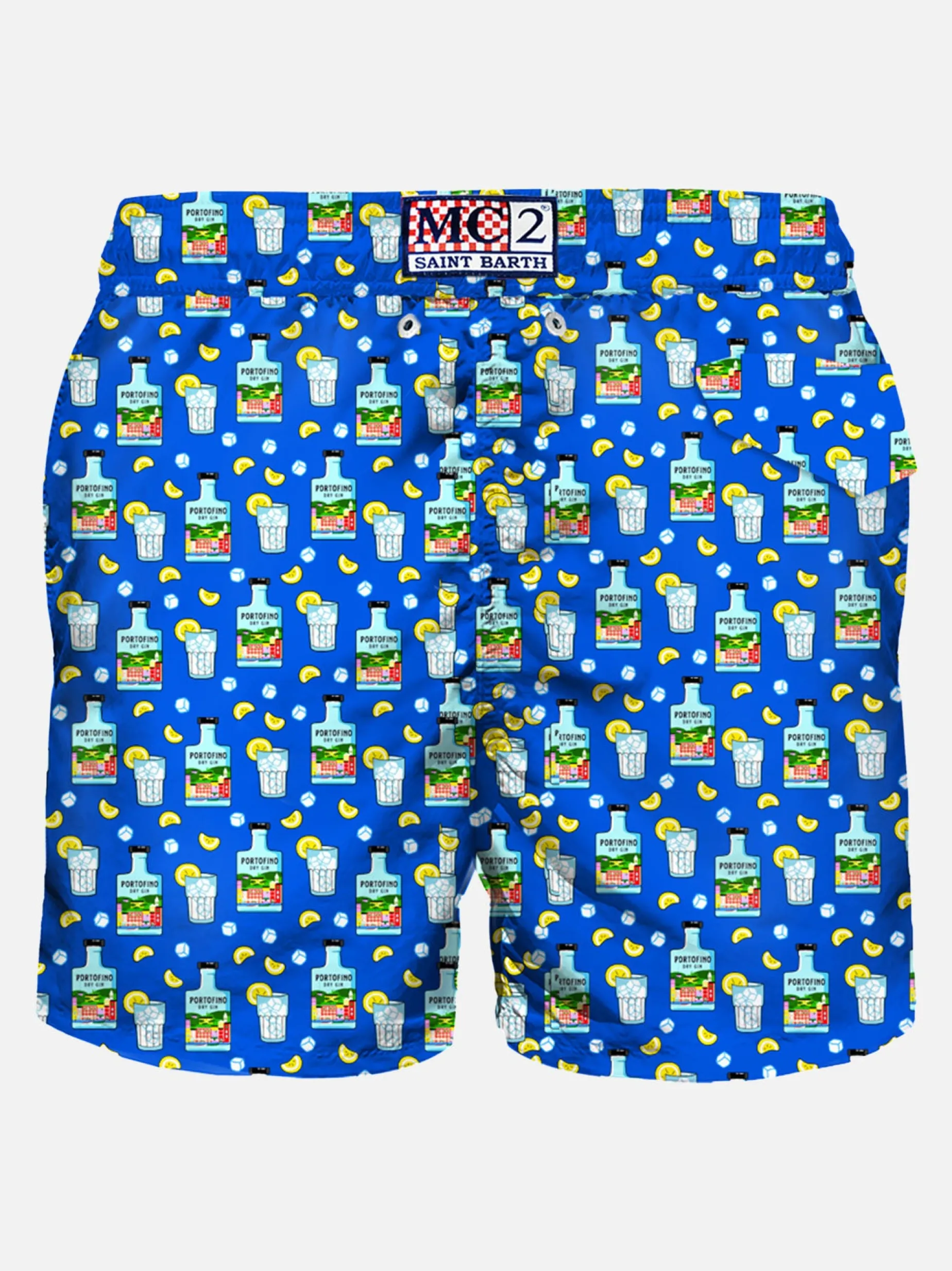 Herren-Badeshorts aus leichtem Stoff mit Gin-Print | PORTOFINO DRY GIN SONDEREDITION