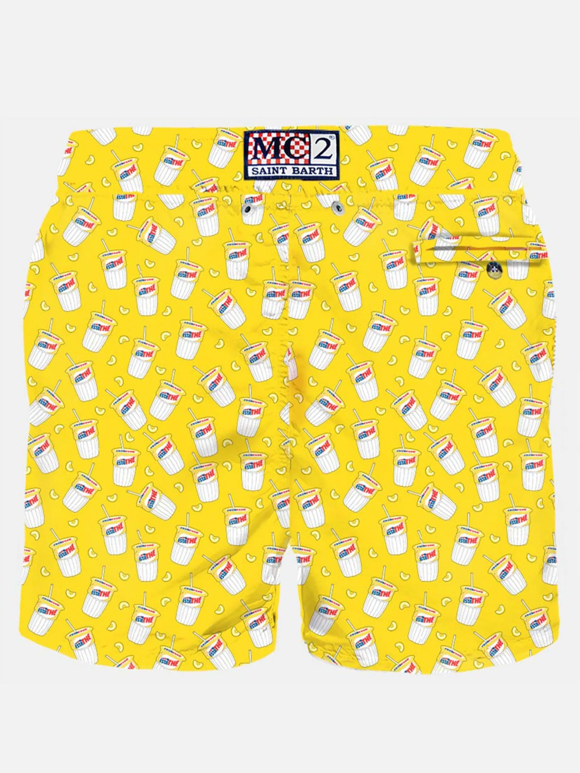 Herren-Badeshorts aus leichtem Stoff mit Estathé-Print | ESTATHE'® SONDEREDITION