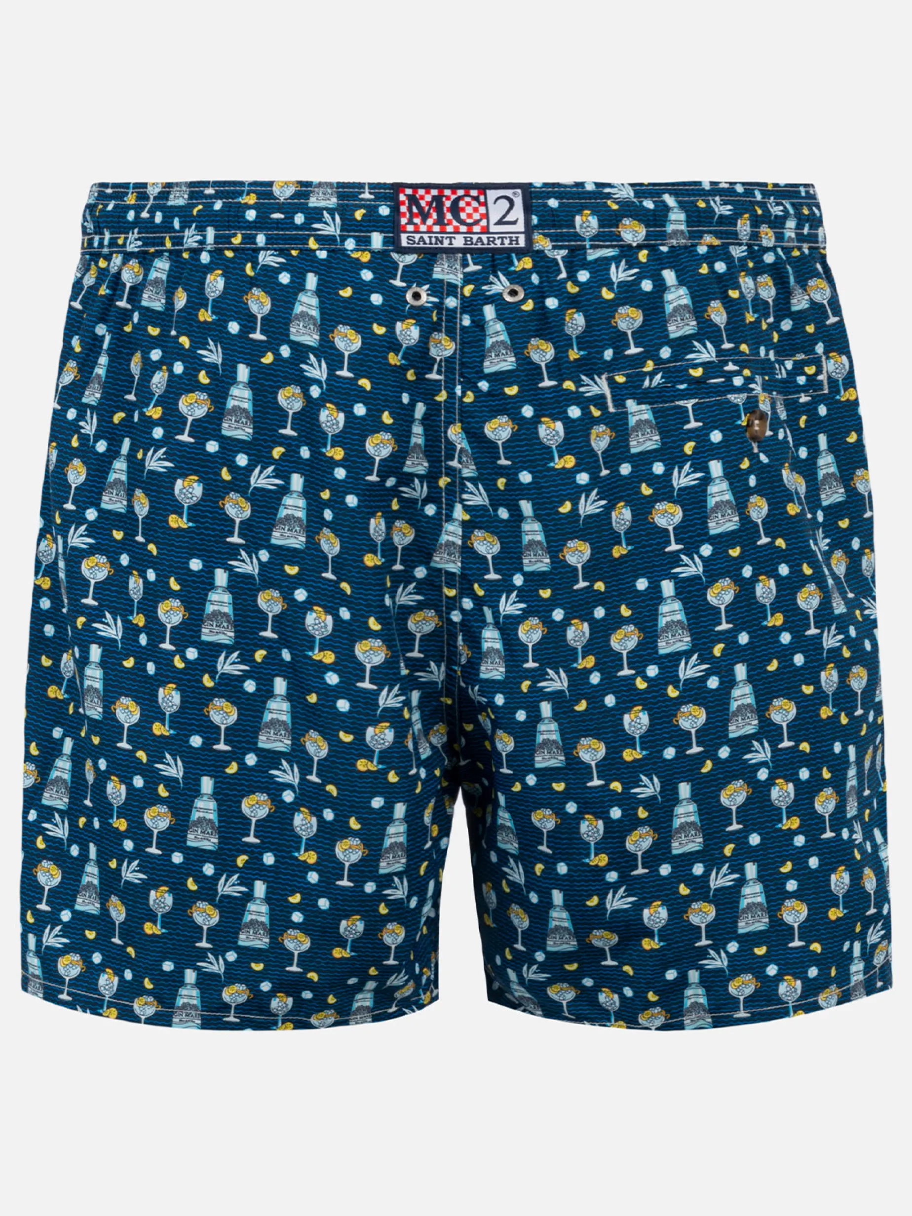 Herren-Badeshorts aus leichtem Stoff mit Gin-Mare-Print | GIN MARE SONDEREDITION
