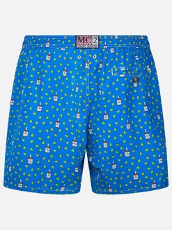 Herren-Badeshorts aus leichtem Stoff Lighting Micro Fantasy mit Rum- und Birnendruck