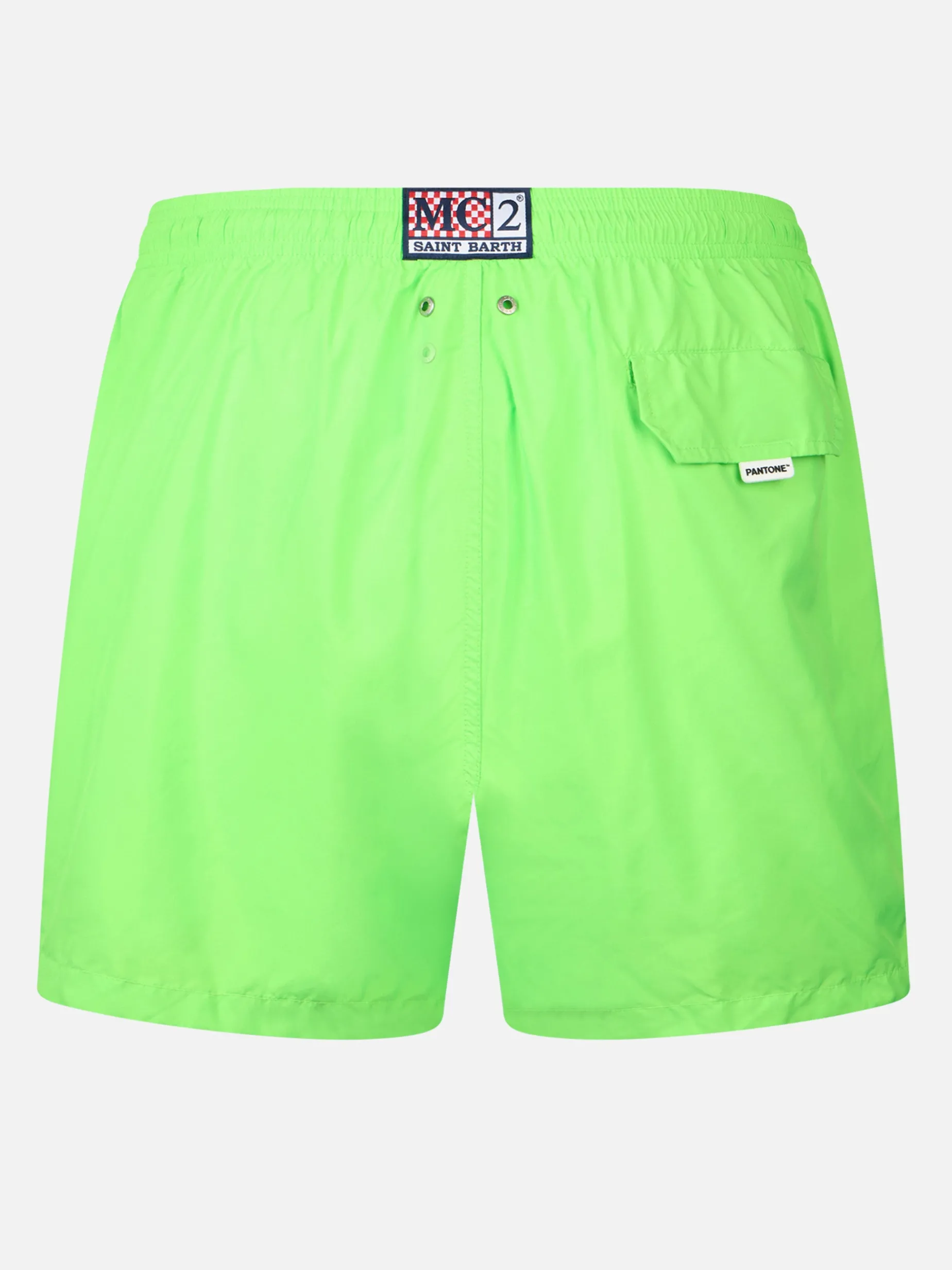 Herren-Badeshorts aus leichtem Stoff in Neongrün Lighting Pantone | PANTONE-SONDERAUSGABE