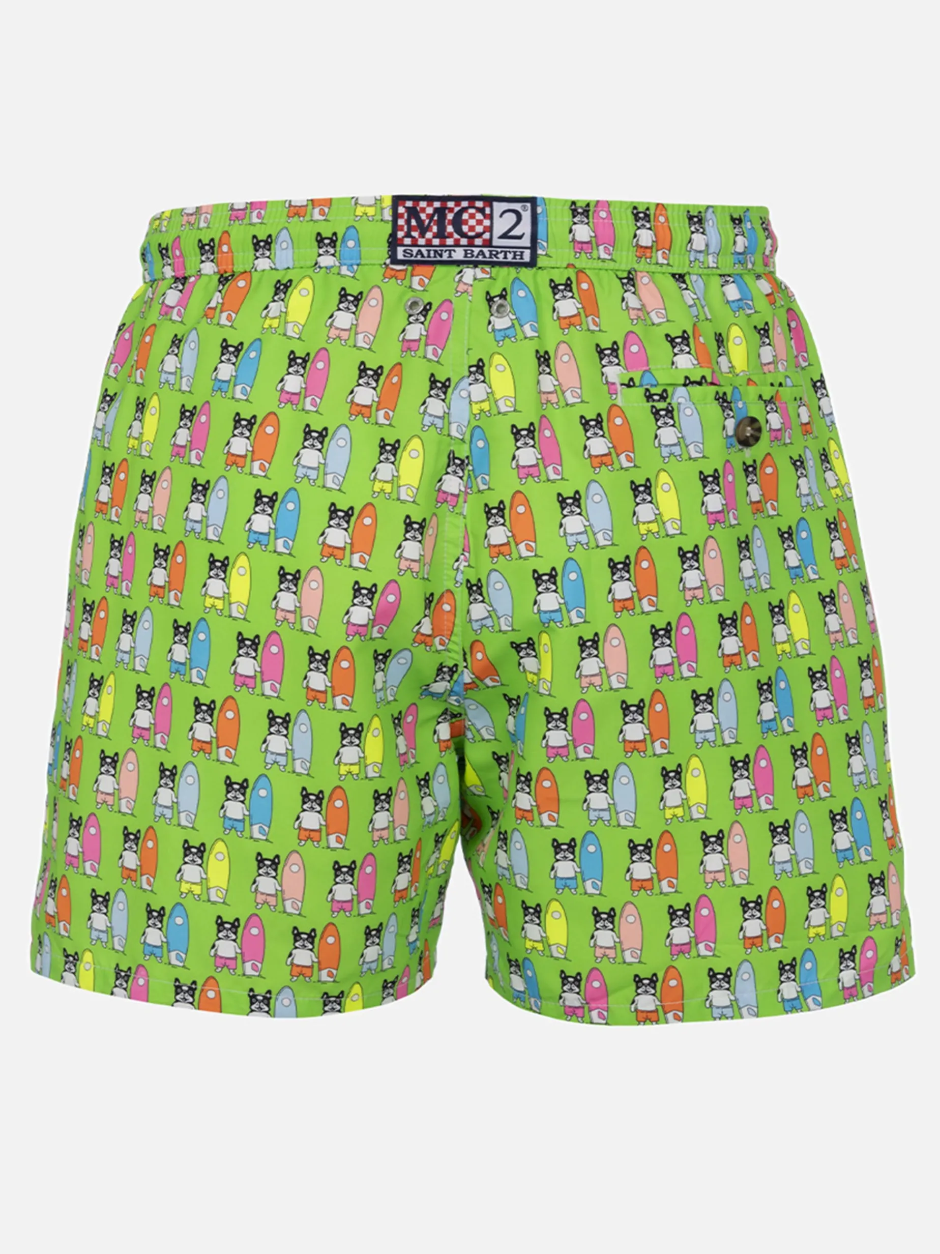 Herren-Badeshorts aus leichtem Stoff Lighting Micro Fantasy mit Surfer-Dogs-Aufdruck