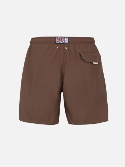 Herren-Badeshorts aus leichtem Stoff in Braun Lighting Pantone | PANTONE-SONDERAUSGABE