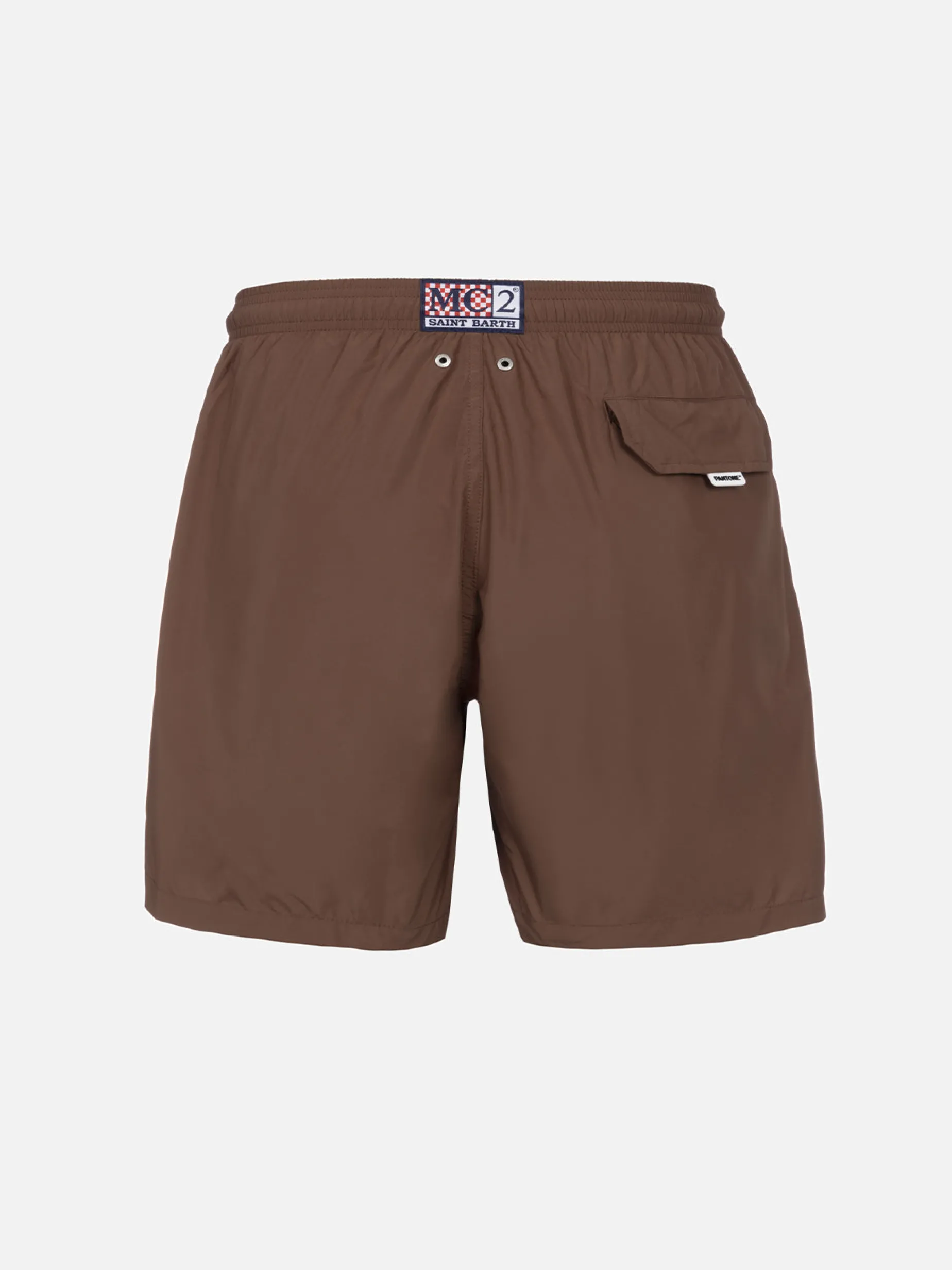 Herren-Badeshorts aus leichtem Stoff in Braun Lighting Pantone | PANTONE-SONDERAUSGABE