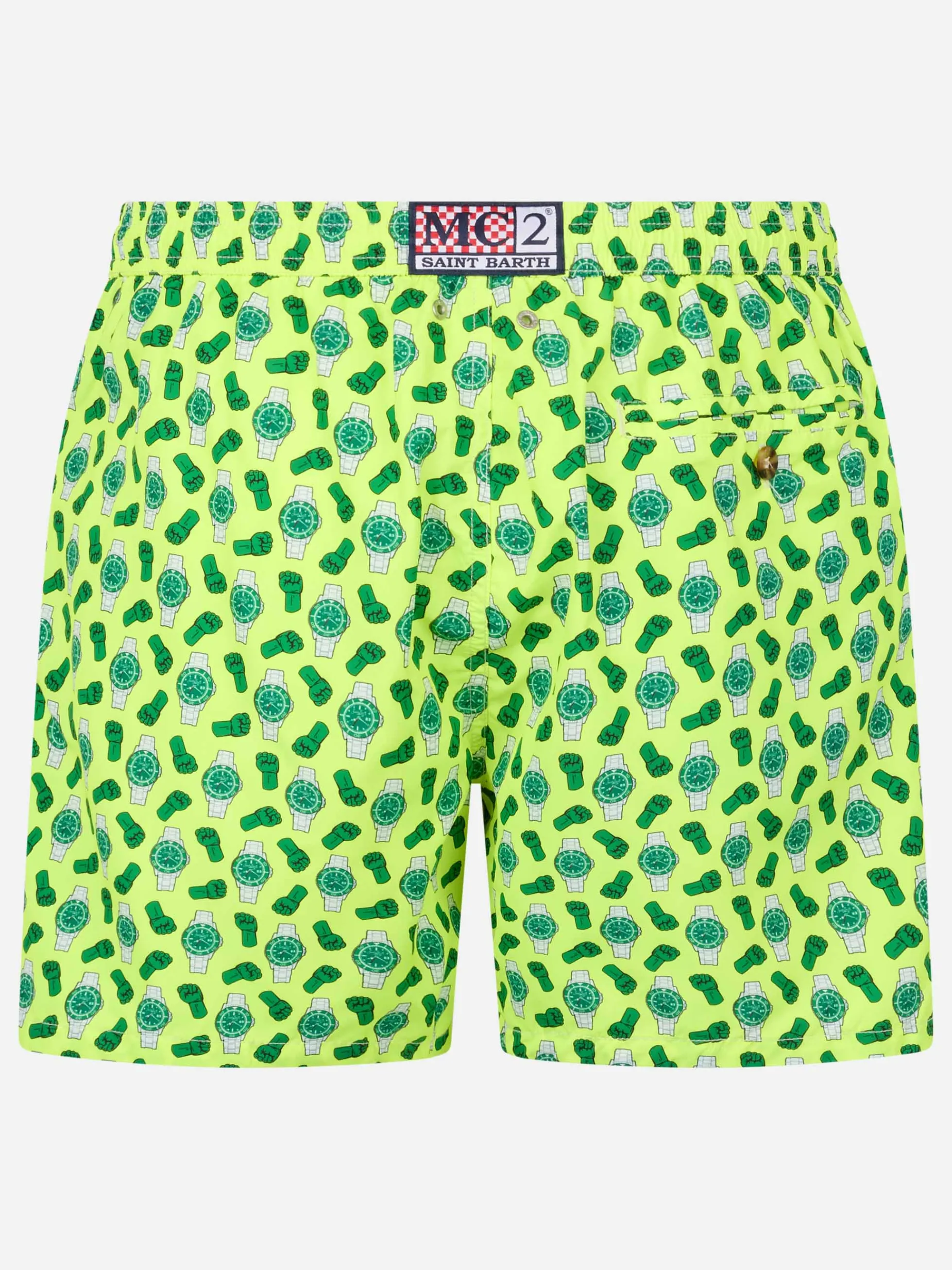 Herren-Badeshorts aus leichtem Stoff Lighting Micro Fantasy mit Uhrenaufdruck
