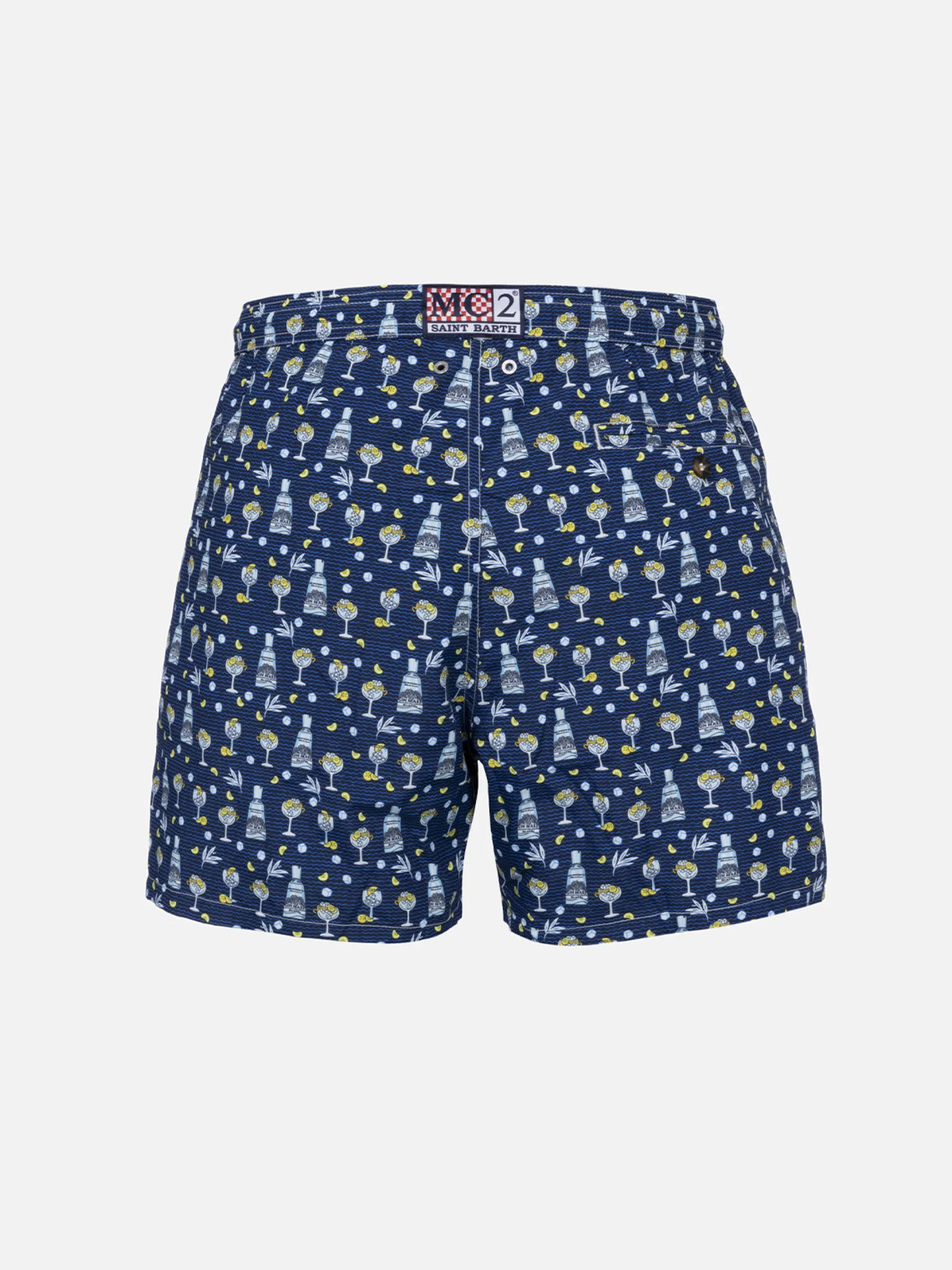 Herren-Badeshorts aus leichtem Stoff Lighting Micro Fantasy mit Gin Mare-Aufdruck | GIN MARE SONDEREDITION