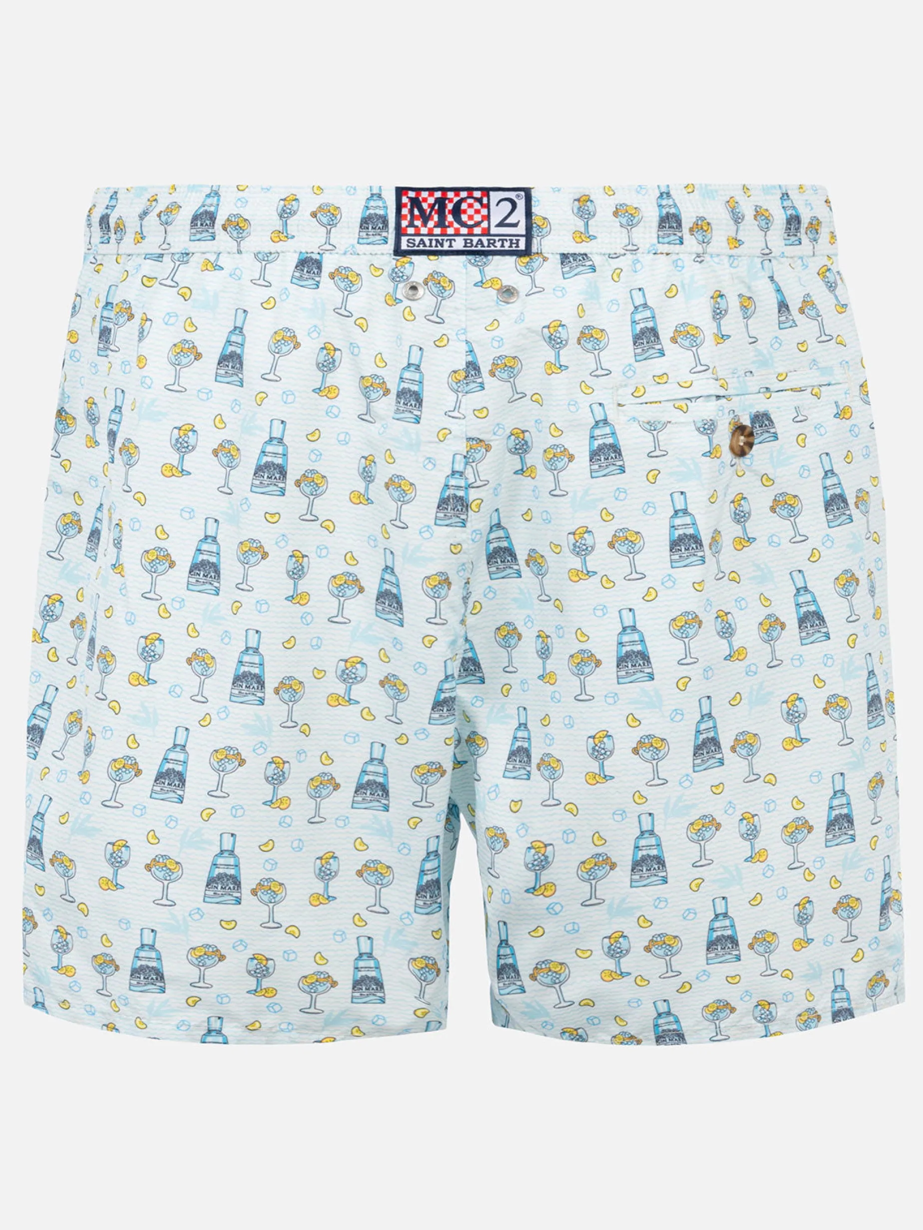 Herren-Badeshorts aus leichtem Stoff mit Gin-Print | GIN MARE SONDEREDITION