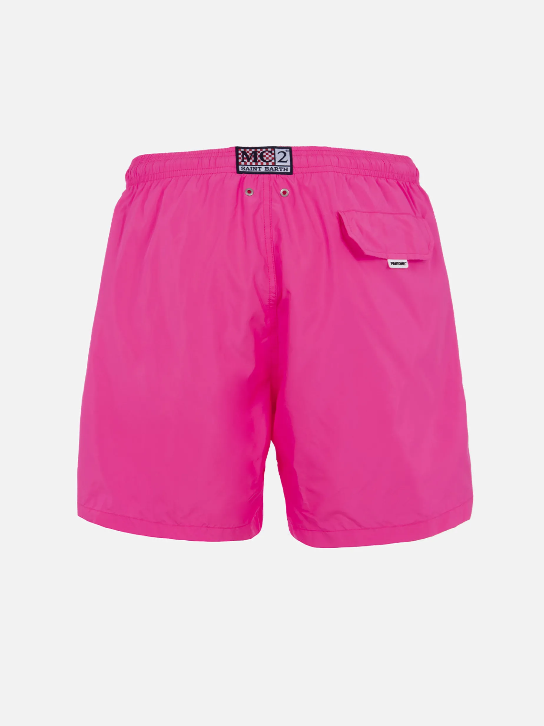 Herren-Badeshorts aus leichtem Stoff in Neonrosa Lighting Pantone | PANTONE-SONDERAUSGABE
