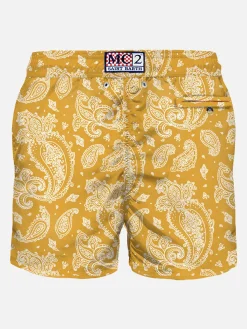 Herren-Badeshorts aus leichtem Stoff mit Paisley-Print