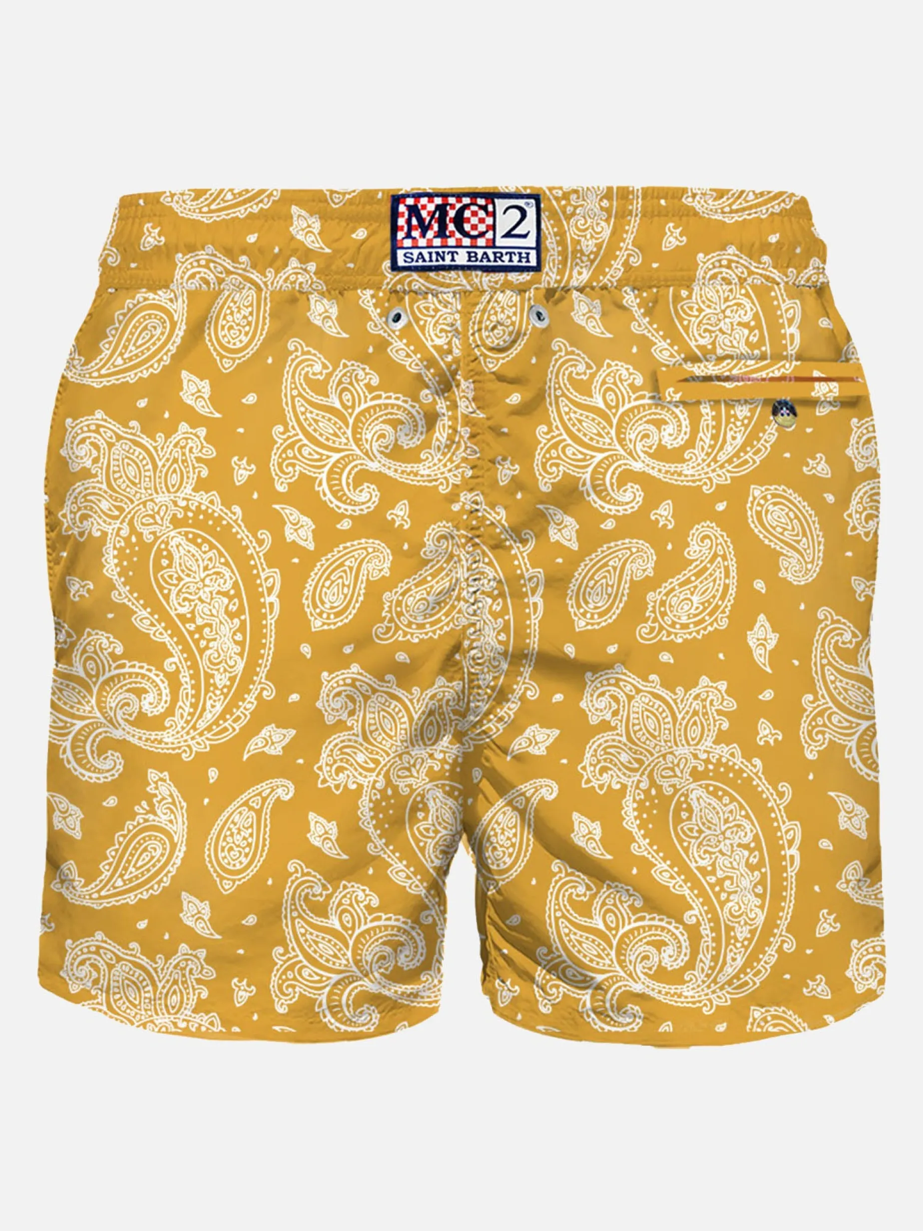 Herren-Badeshorts aus leichtem Stoff mit Paisley-Print