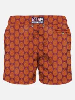 Herren-Badeshorts aus leichtem Stoff mit indischem Aufdruck