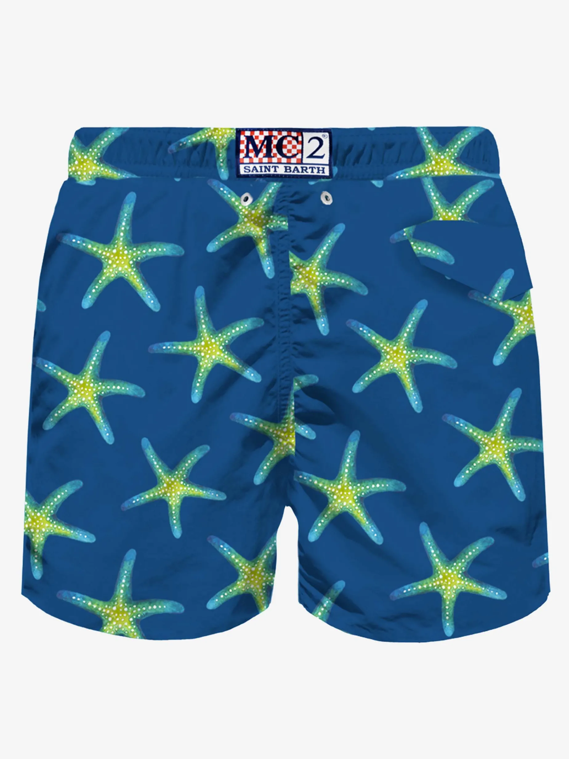 Herren-Badeshorts aus leichtem Stoff mit Marine-Print