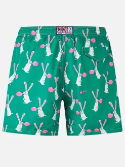 Herren-Badeshorts aus leichtem Stoff Lighting mit Big-Babol-Kaninchen-Aufdruck | GROSSE BABOL-SONDERAUSGABE