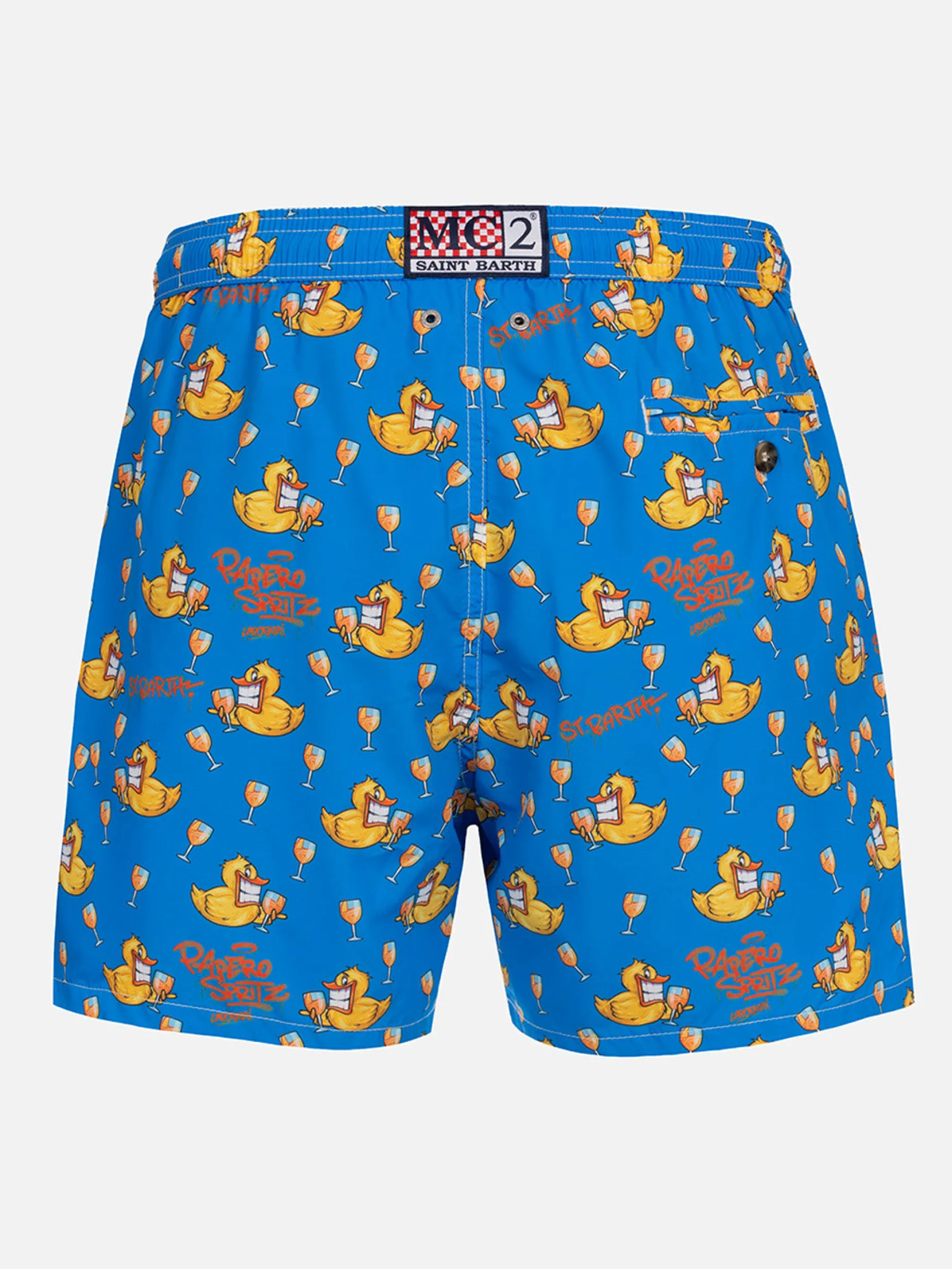 Herren-Badeshorts aus leichtem Stoff Lighting Micro Fantasy mit Enten-Cryptopuppets-Aufdruck | CRYPTOPUPPET-SONDERAUSGABE