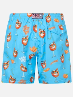 Herren-Badeshorts aus leichtem Stoff Lighting mit Cryptopuppets-Aufdruck | CRYPTOPUPPET-SONDERAUSGABE