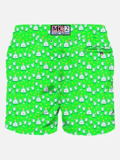 Herren-Badeshorts aus leichtem Stoff mit Tequila-Aufdruck