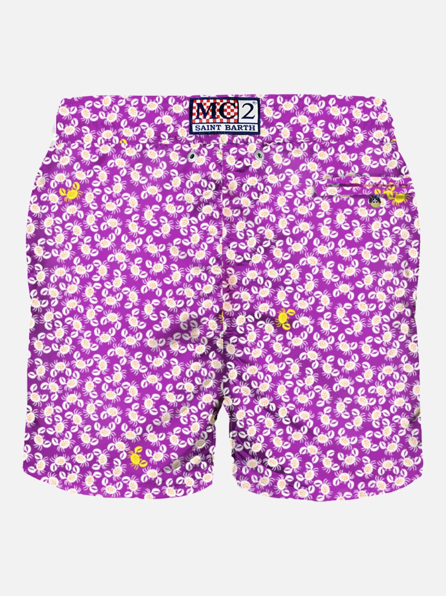 Herren-Badeshorts aus leichtem Stoff mit Krabben-Print