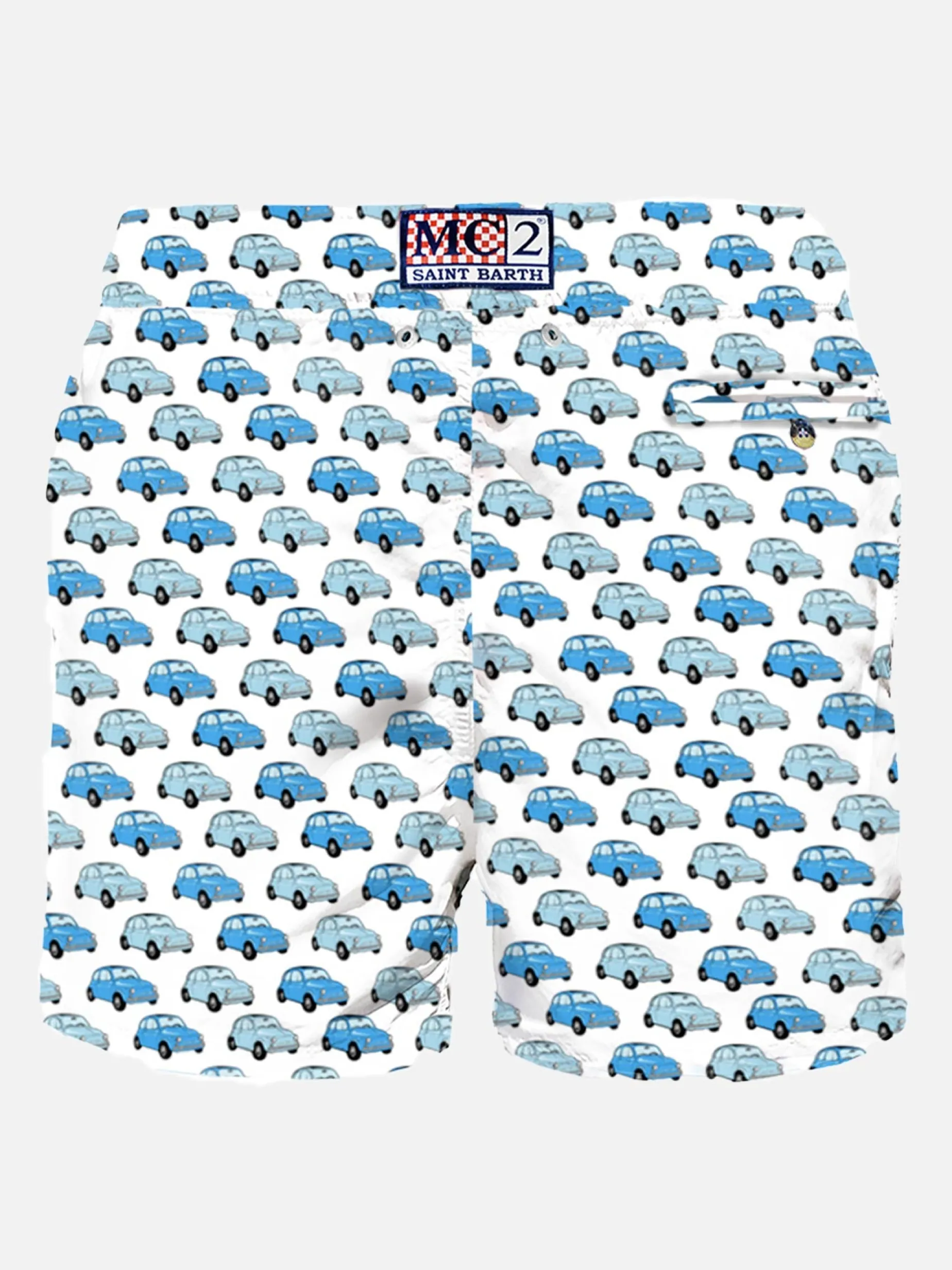 Herren-Badeshorts aus leichtem Stoff mit Fiat 500-Autoaufdruck | FIAT© 500 Sonderedition