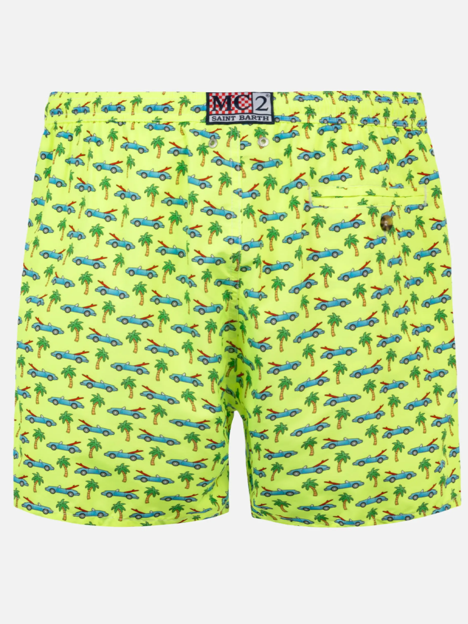 Herren-Badeshorts aus leichtem Stoff mit Surfcar-Aufdruck