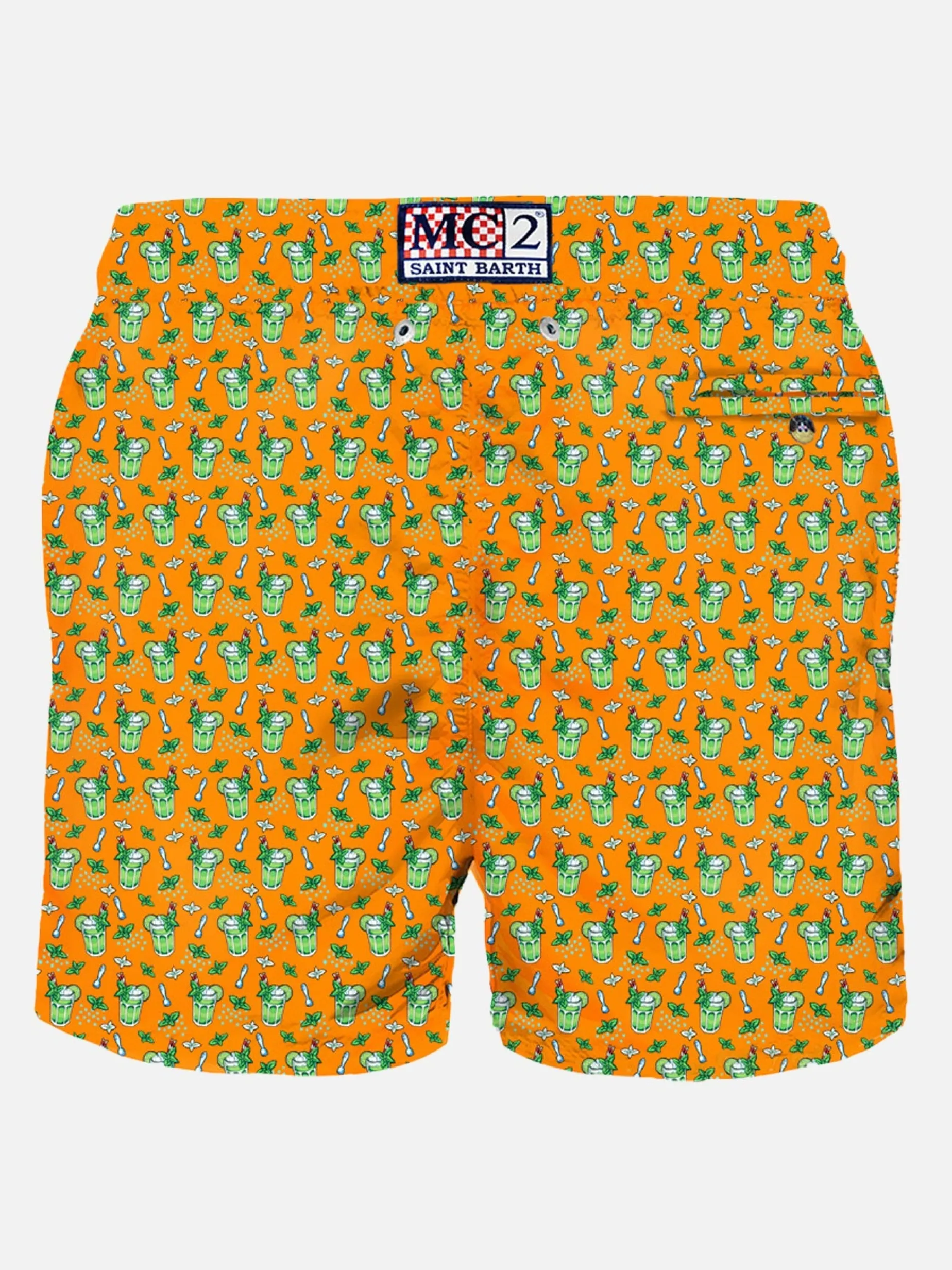 Herren-Badeshorts aus leichtem Stoff mit Mojito-Print