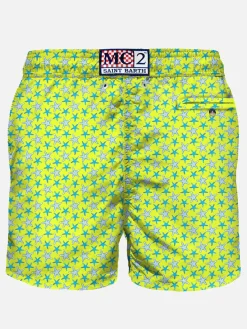 Herren-Badeshorts aus leichtem Stoff mit Seestern-Print