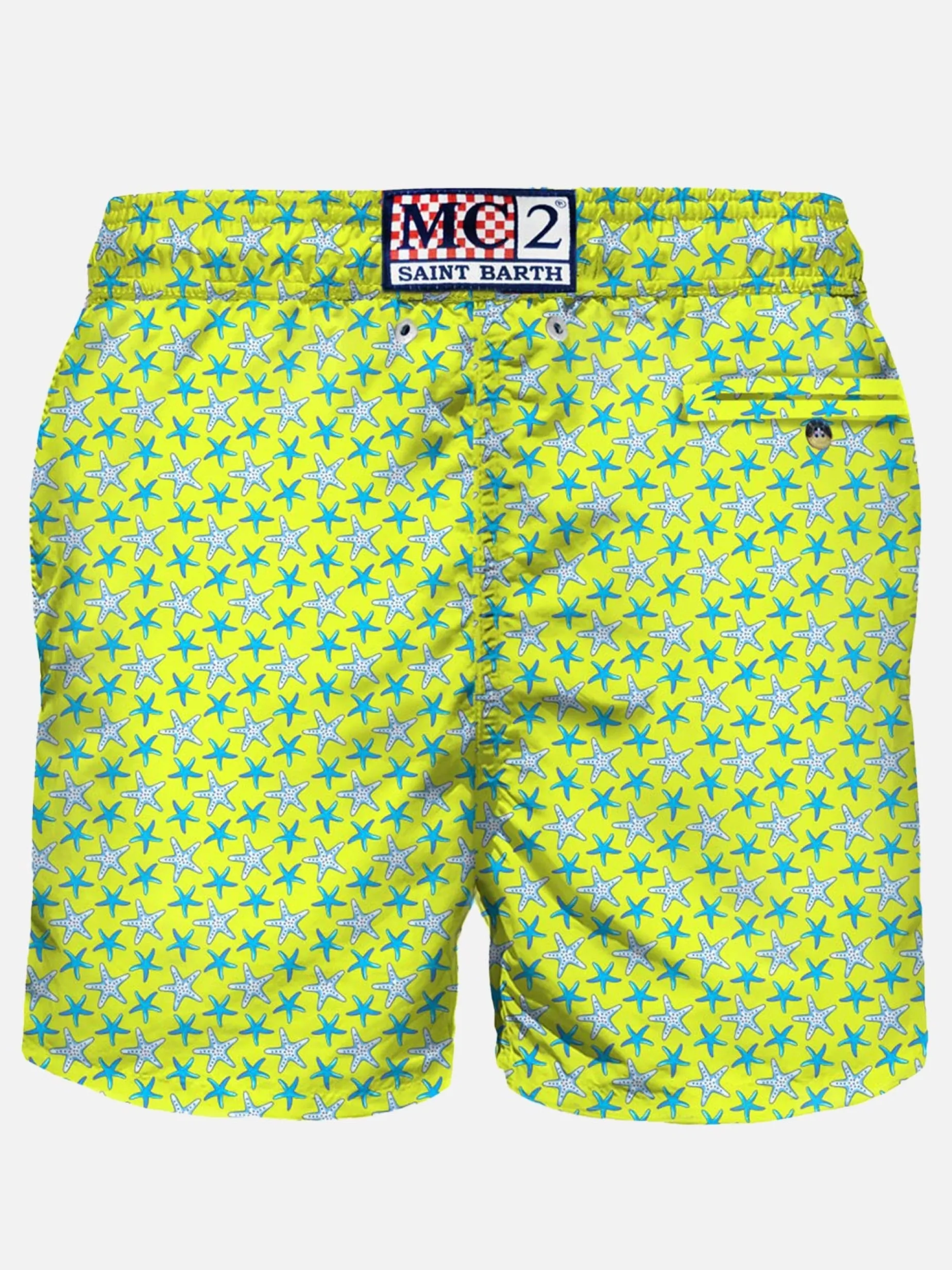 Herren-Badeshorts aus leichtem Stoff mit Seestern-Print
