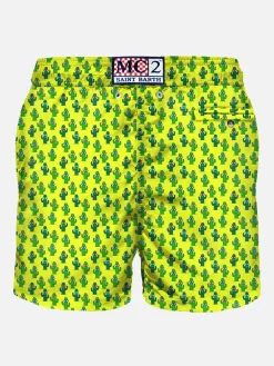 Herren-Badeshorts aus leichtem Stoff mit Kaktusmuster