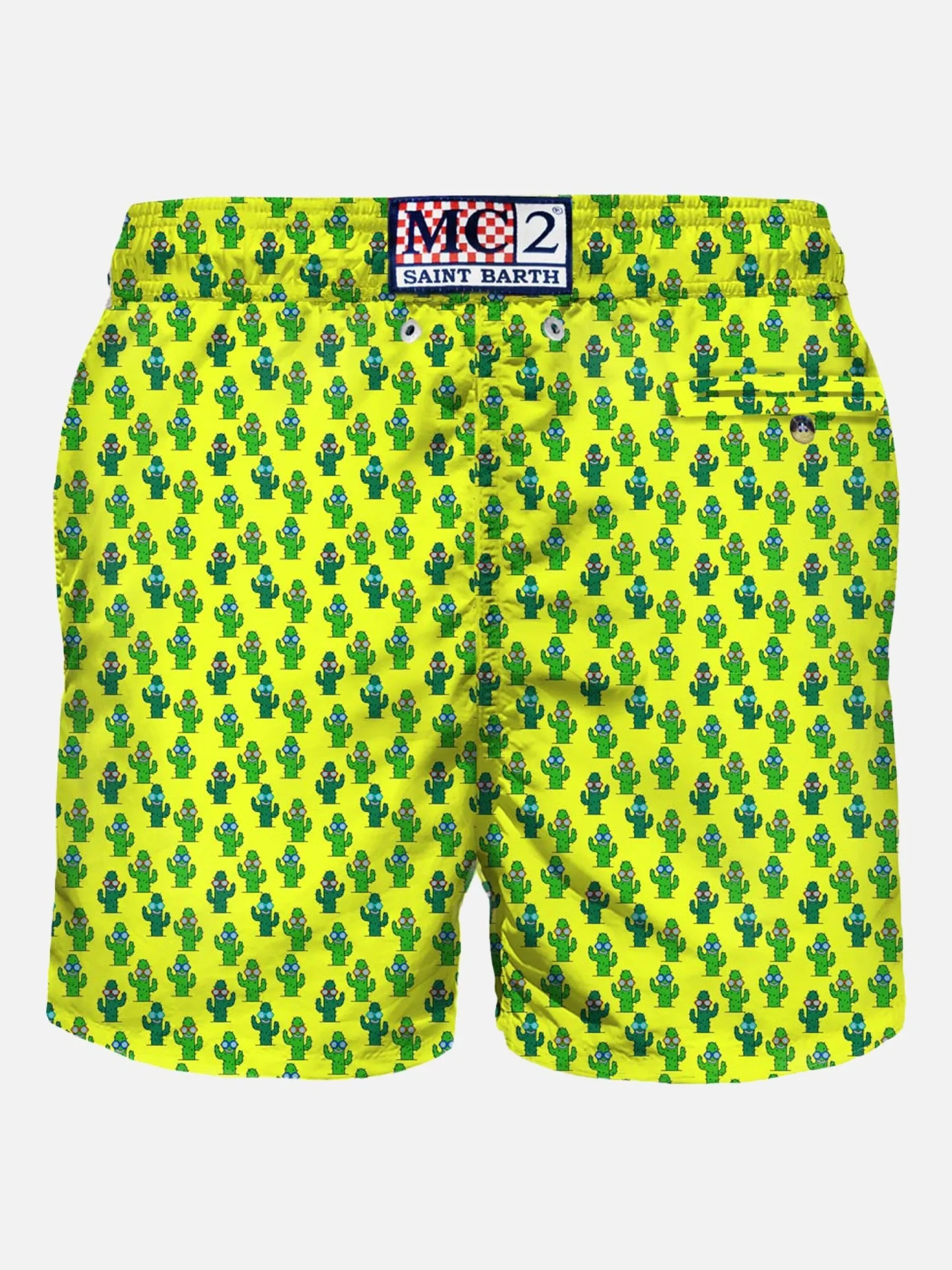 Herren-Badeshorts aus leichtem Stoff mit Kaktusmuster