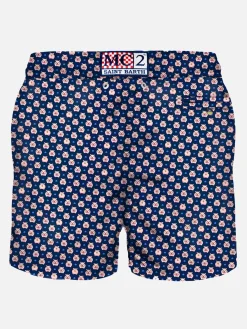 Herren-Badeshorts aus leichtem Stoff mit Schweinemuster