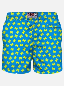 Herren-Badeshorts aus leichtem Stoff mit Krabbenmuster