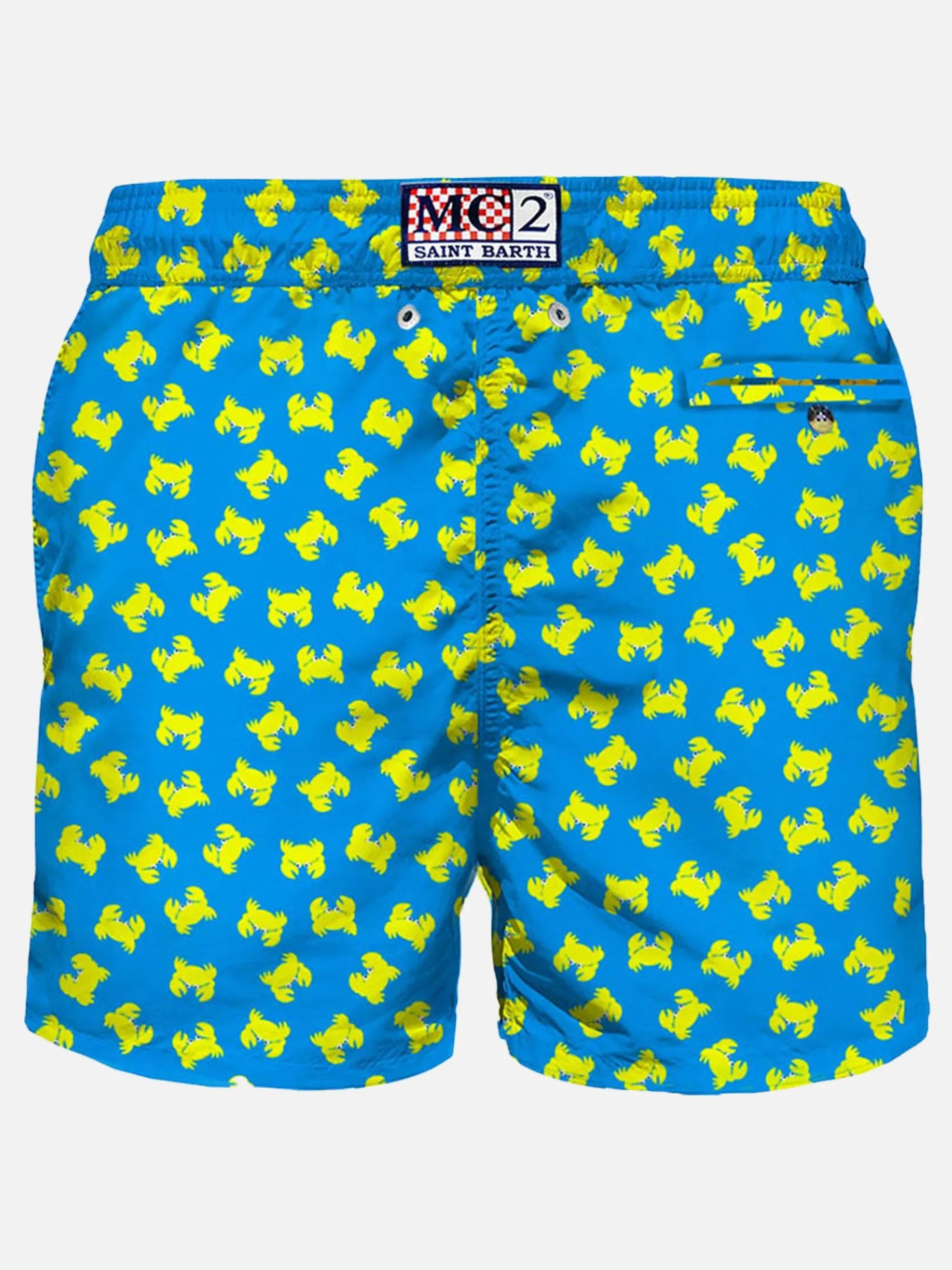 Herren-Badeshorts aus leichtem Stoff mit Krabbenmuster
