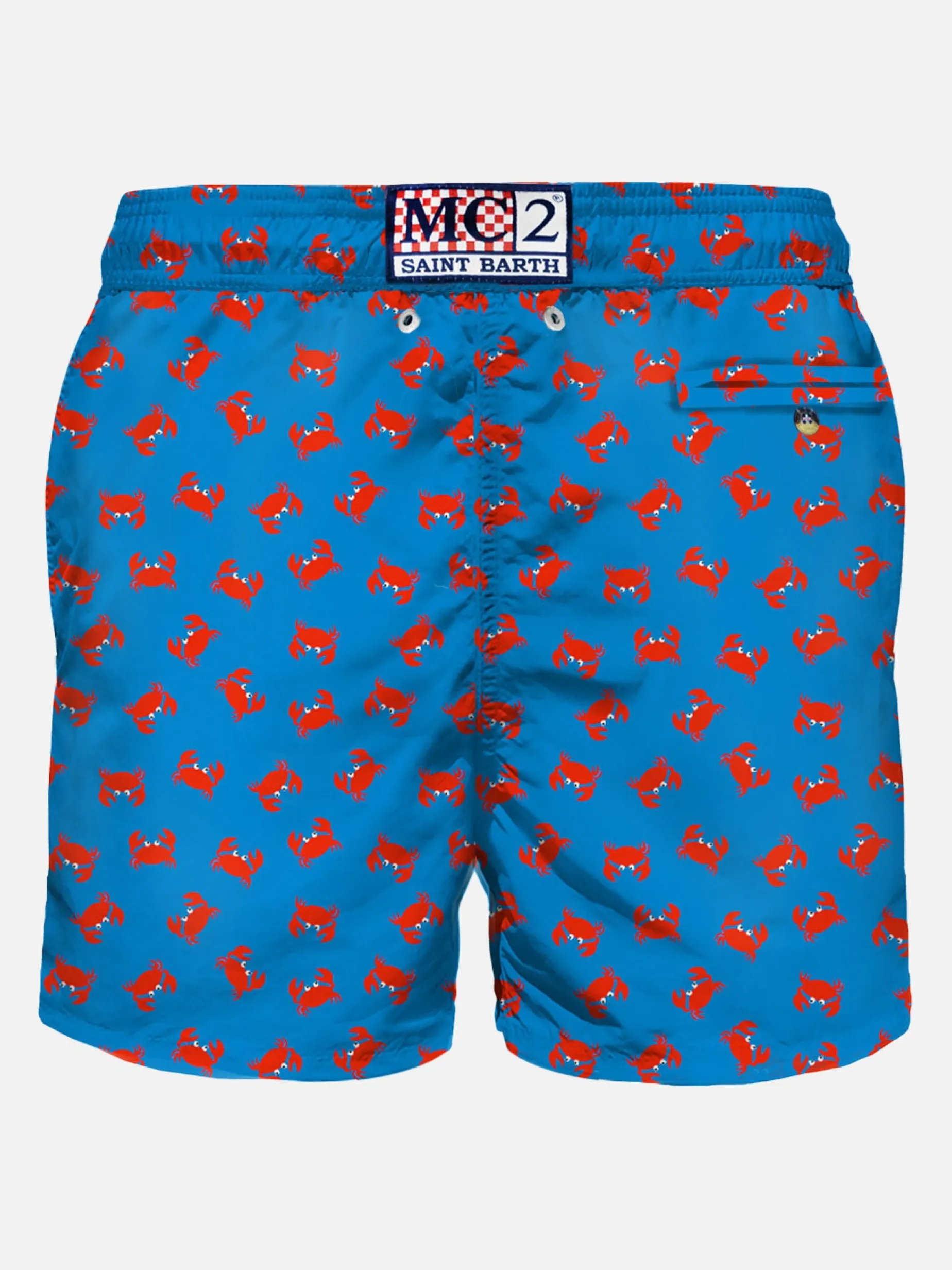 Herren-Badeshorts aus leichtem Stoff mit Krabbenmuster