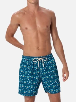 Herren-Badeshorts aus leichtem Stoff Lighting Micro Fantasy mit Gin Tonic Portofino Gin-Aufdruck | PORTOFINO DRY GIN SONDEREDITION