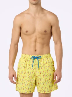Herren-Badeshorts aus leichtem Stoff Lighting Micro Fantasy mit Aperol Spritz-Aufdruck | APEROL SONDEREDITION