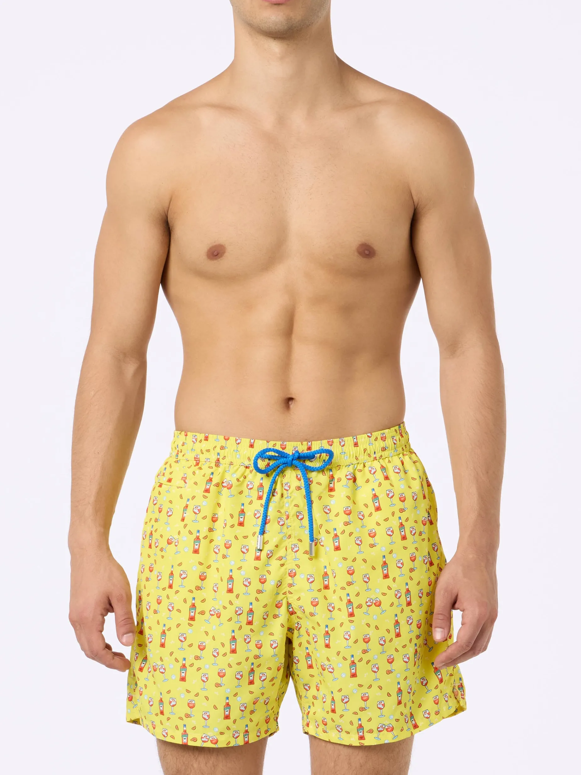 Herren-Badeshorts aus leichtem Stoff Lighting Micro Fantasy mit Aperol Spritz-Aufdruck | APEROL SONDEREDITION