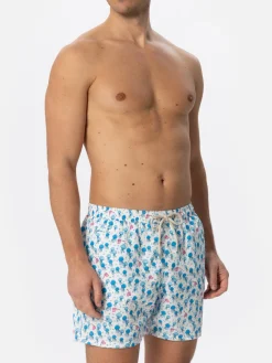 Herren-Badeshorts aus leichtem Stoff mit Quallen-Print