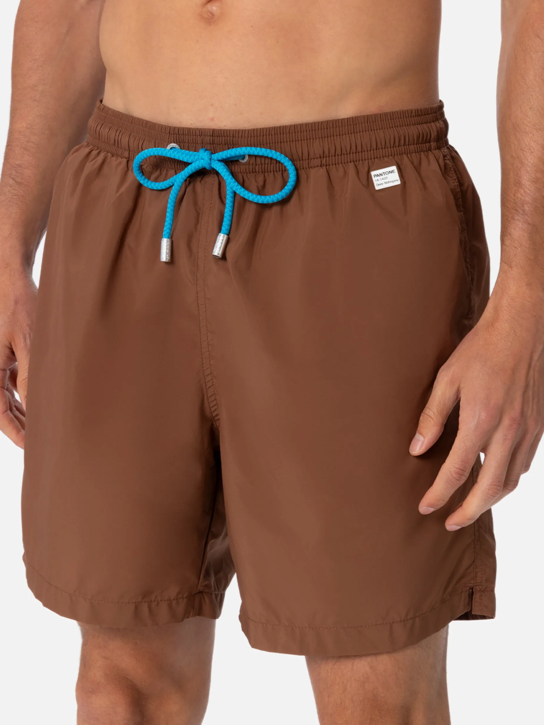Herren-Badeshorts aus leichtem Stoff in Braun Lighting Pantone | PANTONE-SONDERAUSGABE