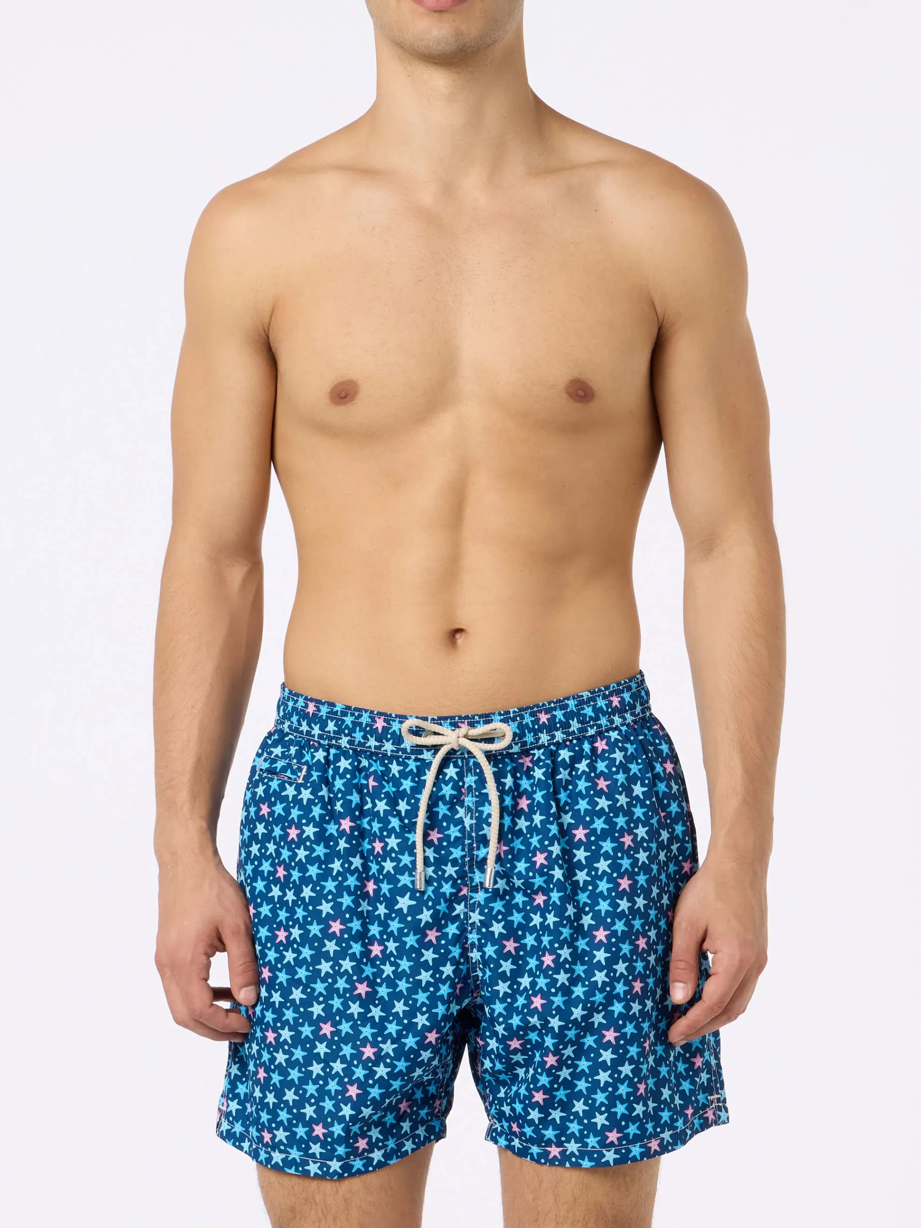 Herren-Badeshorts aus leichtem Stoff Lighting Micro Fantasy mit Seestern-Print