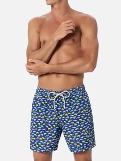 Herren-Badeshorts aus leichtem Stoff Lighting Micro Fantasy mit Hai-Print