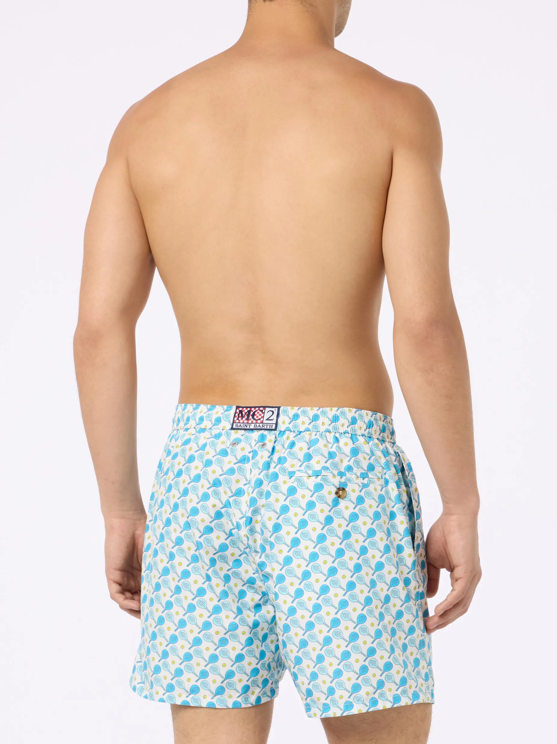 Herren-Badeshorts aus leichtem Stoff Lighting Micro Fantasy mit Padel-Aufdruck