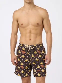 Herren-Badeshorts aus leichtem Stoff Lighting mit Cryptopuppets-Aperitif-Aufdruck | CRYPTOPUPPET-SONDERAUSGABE