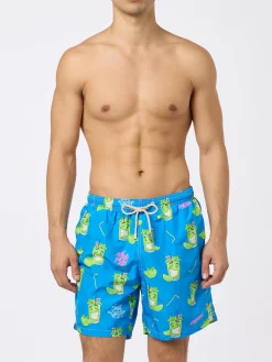 Herren-Badeshorts aus leichtem Stoff Lighting mit Cryptopuppets-Aufdruck | CRYPTOPUPPET-SONDERAUSGABE