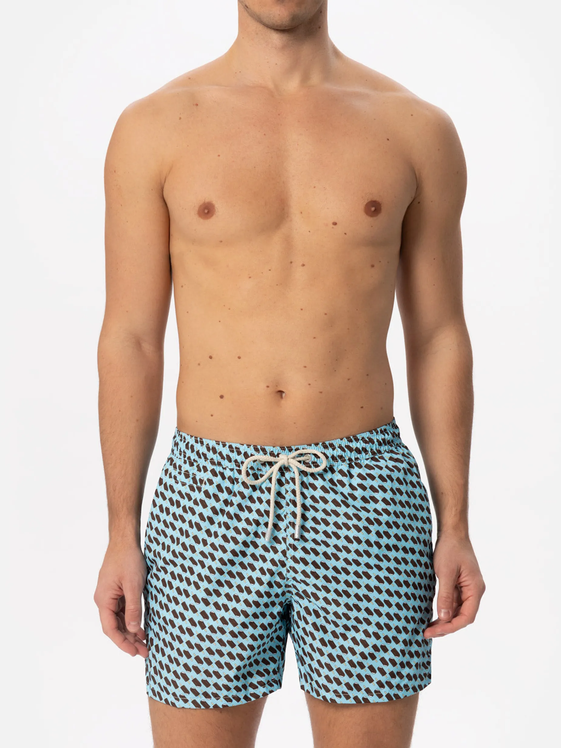Herren-Badeshorts aus leichtem Stoff mit Cremino-Print | Algida® Sonderedition