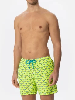 Herren-Badeshorts aus leichtem Stoff mit Surfcar-Aufdruck