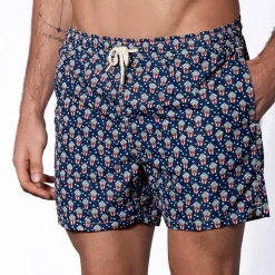 Herren-Badeshorts aus leichtem Stoff mit Popcorn-Aufdruck