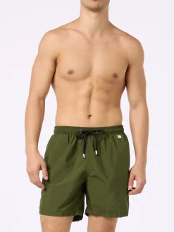 Herren-Badeshorts aus leichtem Stoff in Militärgrün Lighting Pantone | PANTONE-SONDERAUSGABE