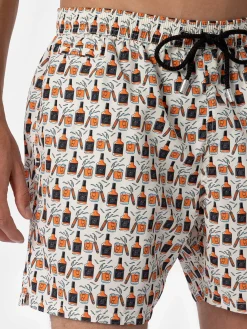 Herren-Badeshorts aus leichtem Stoff Lighting Micro Fantasy mit Whiskey- und Zigarren-Aufdruck