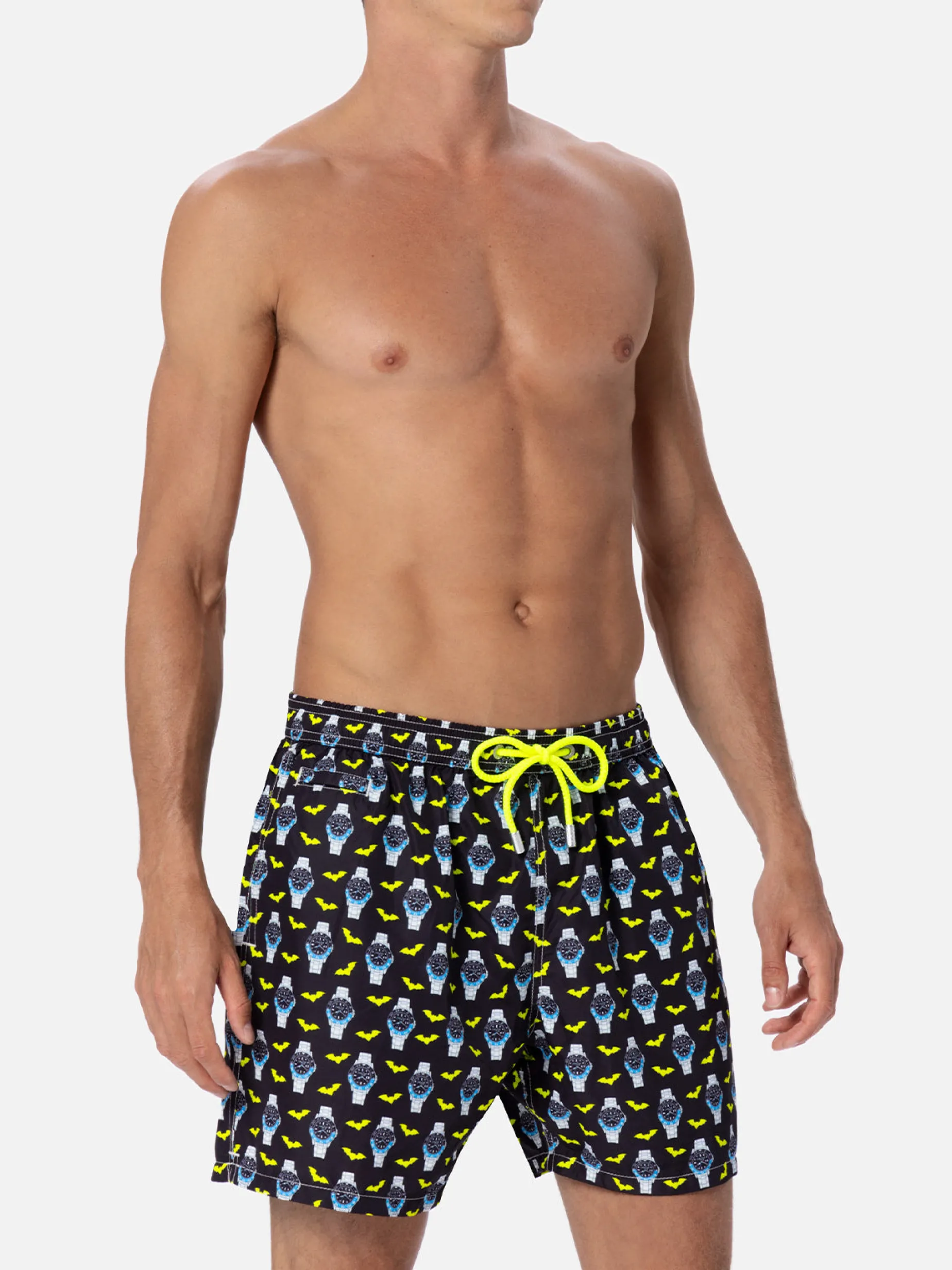 Herren-Badeshorts aus leichtem Stoff Lighting Micro Fantasy mit Uhrenaufdruck
