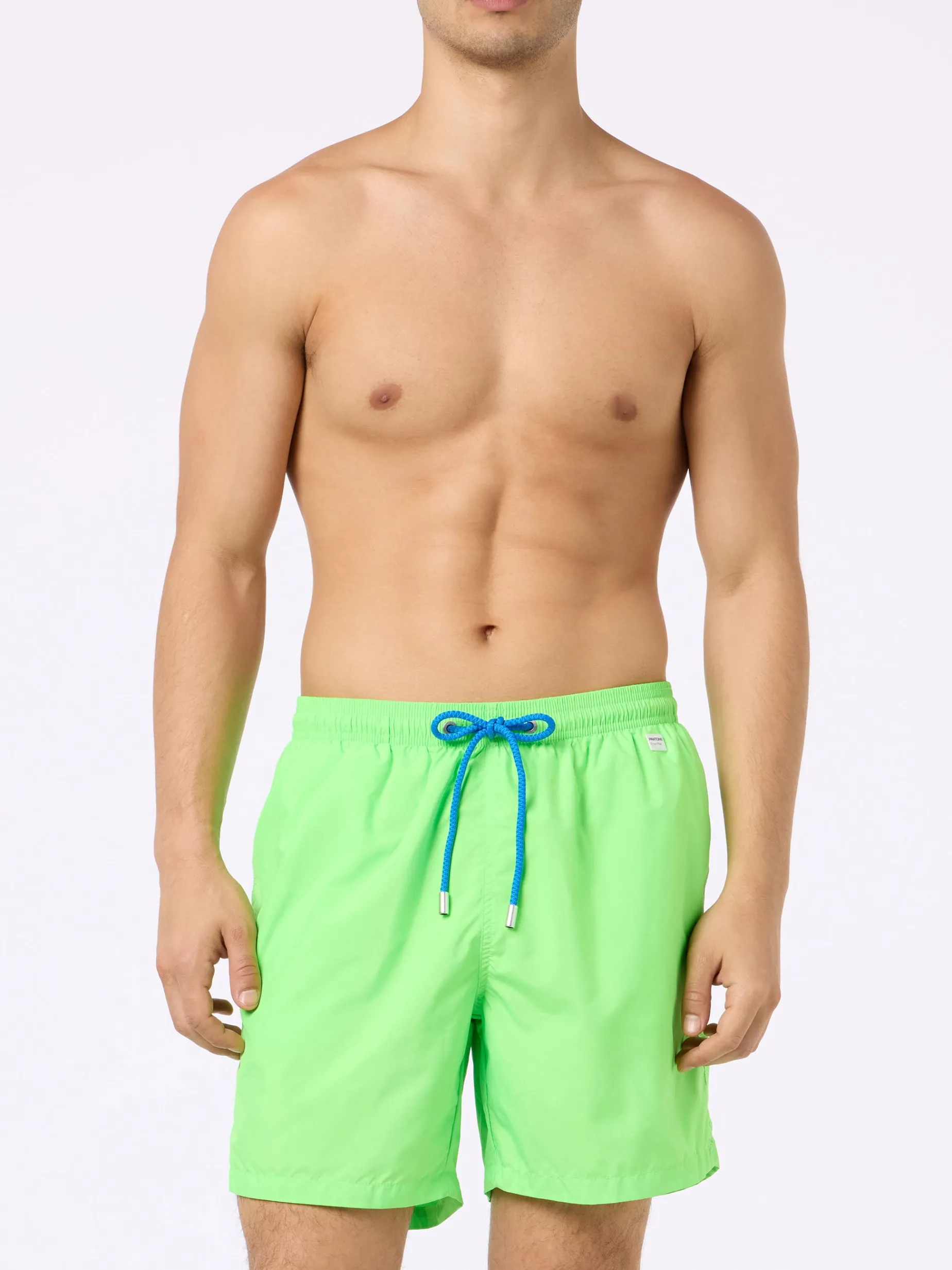 Herren-Badeshorts aus leichtem Stoff in Neongrün Lighting Pantone | PANTONE-SONDERAUSGABE